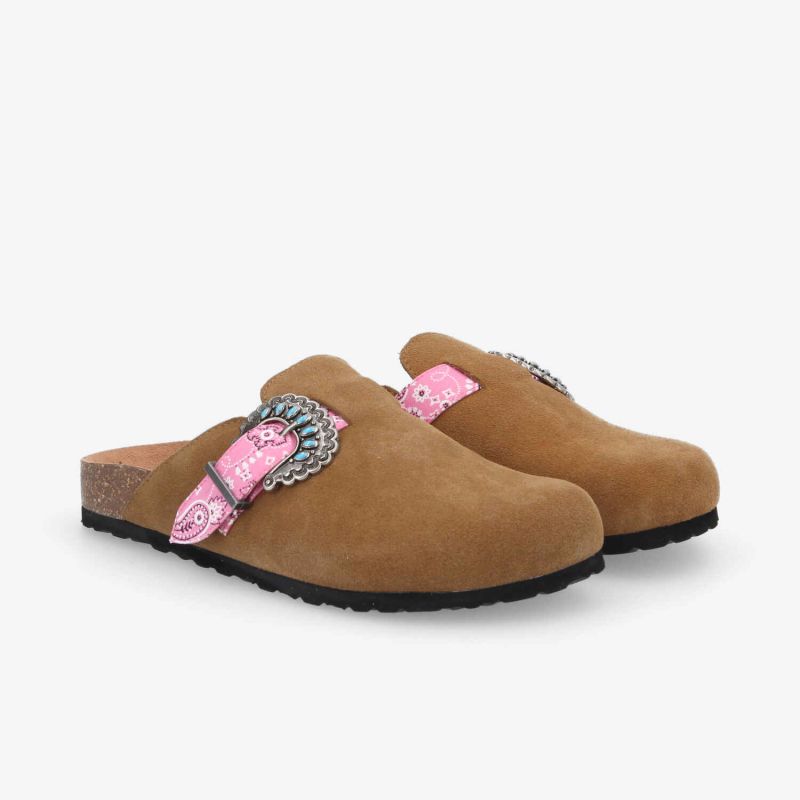 PALOMA CLOG W - SUEDE/WEST - BROWN/PINK